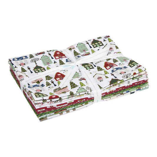 Riley Blake Christmas Village 1-Yard Bundle Off White 8yds and 1 panel