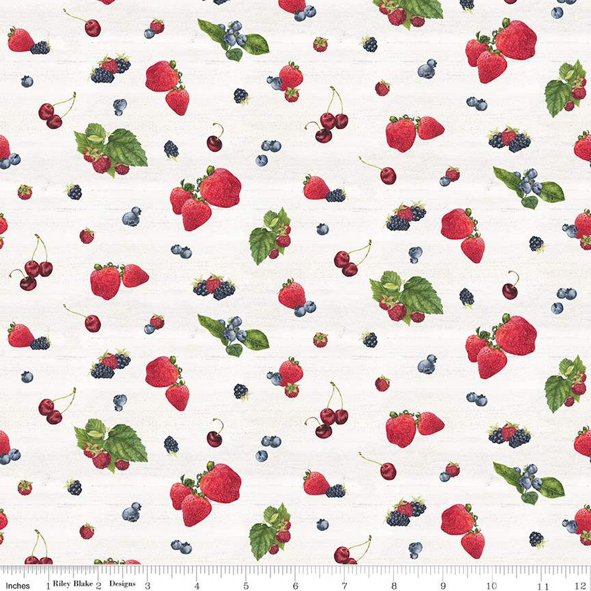 Monthly Placemats June Berry Toss Off White by the yard