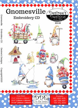 Desiree's Designs Gnomesville Embroidery CD # ED-04