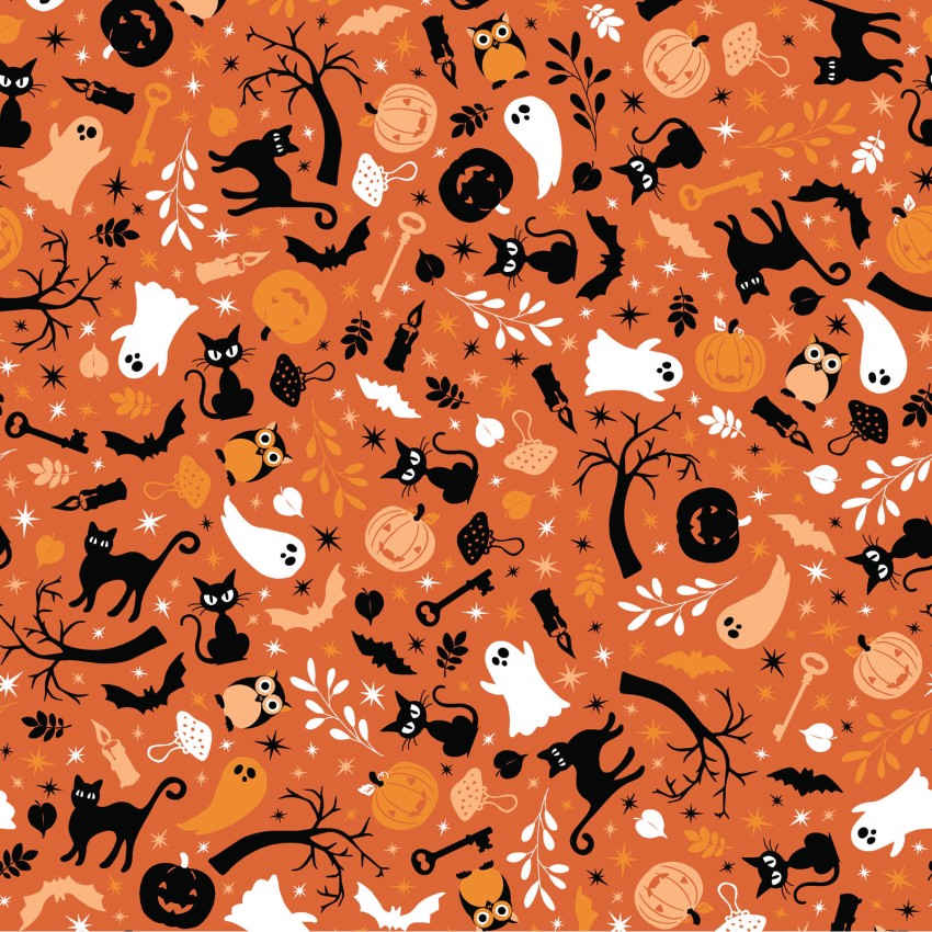 Pumpkins and Potions Designer: Kimberbell Halloween Cats & Ghosts MAS10571-O  Fabric by the yard