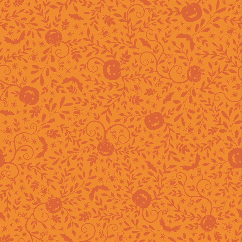 Pumpkins and Potions Designer: Kimberbell Halloween Pumpkins Vines MAS10572-O Fabric by the yard