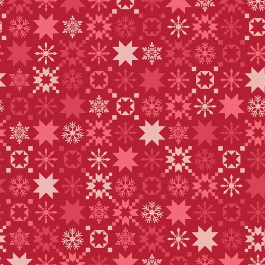 A Quilty Little Christmas Designer: Kimberbell Snowflake red by the yard  MAS10577-R Pre-Order July