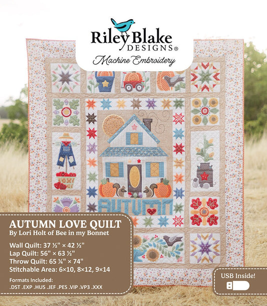 Pre-Order Autumn Love by Lori Holt Fabric Kit for Embroidery Quilt Oct 2024