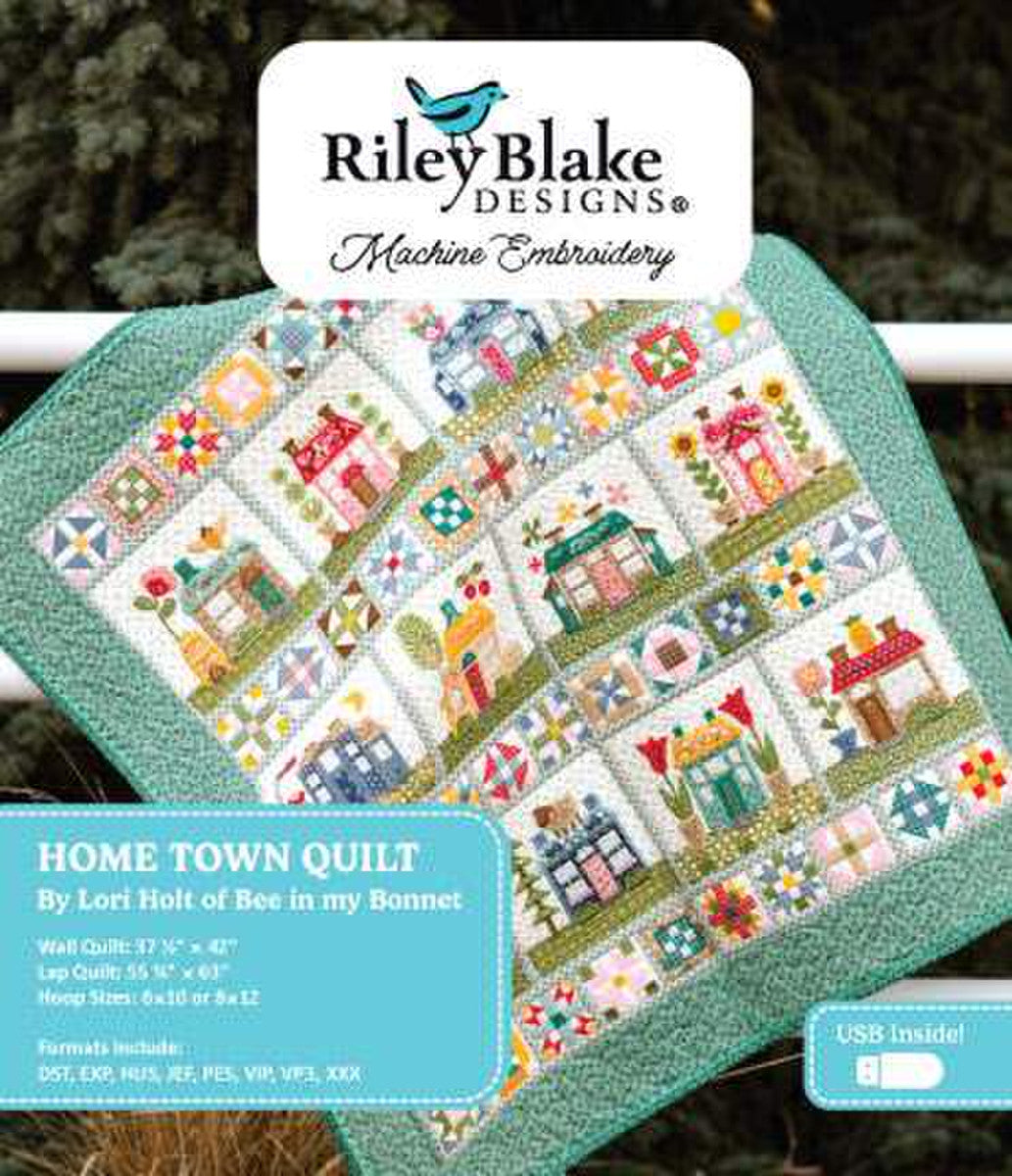 Lori Holt Machine Embroidery Home Town Quilt Projects USB