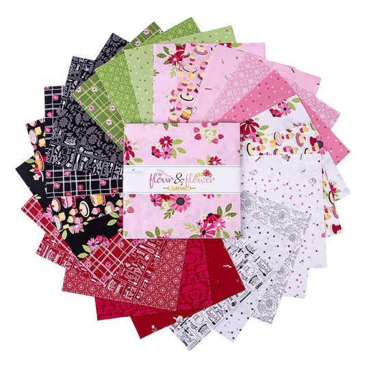 Flour & Flower collection by Jill Finley for Riley Blake Designs. 5'' stacker 5-14010-42