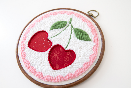 Kimberbell Life is Cherry Sweet Punch Needle Embroidery Kit KPNK1009